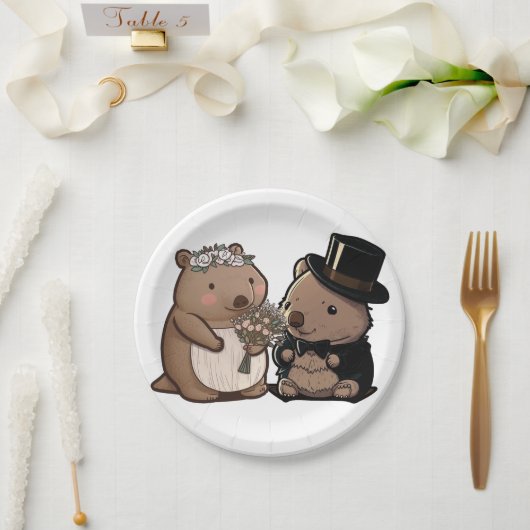 Assiettes En Carton Mariage Wombat (Mariage)