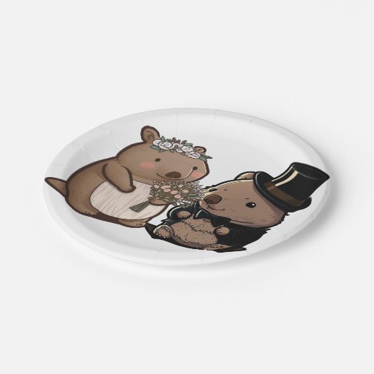 Assiettes En Carton Mariage Wombat (Angle)