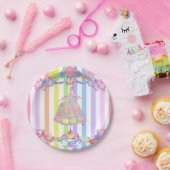 Assiettes En Carton Marie Antoinette bonbons rayures pastels français (Fête)