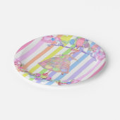 Assiettes En Carton Marie Antoinette bonbons rayures pastels français (Angle)