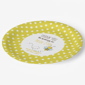 Assiettes En Carton Mariée 2 BEE jolie Fête des mariées Polkadot Jaune (Angle)