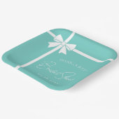 Assiettes En Carton Mariée & Co Elegant Ruban à Nœud Blanc Enterrement (Angulaire)