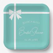 Assiettes En Carton Mariée & Co Elegant Ruban à Nœud Blanc Enterrement (Recto)