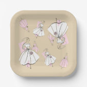 Assiettes En Carton Mariée de mode groupe neutre multi carré (Recto)