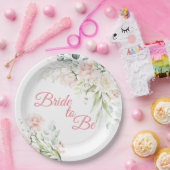 Assiettes En Carton Mariée Élégante Rose Script Floral (Fête)