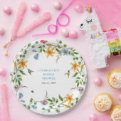 Assiettes En Carton Mariée en Fête des mariées fleurie (Fête)