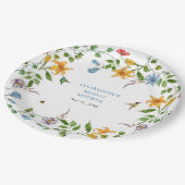 Assiettes En Carton Mariée en Fête des mariées fleurie (Angle)