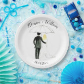 Assiettes En Carton Mariée et chambre Classique Moderne Mariage (Fête)