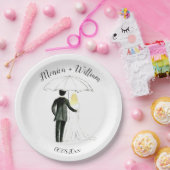 Assiettes En Carton Mariée et chambre Classique Moderne Mariage (Fête)