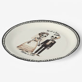Assiettes En Carton Mariée squelette de dessin animé + Marié Mariage f (Angle)
