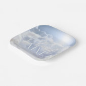 Assiettes En Carton Mariée Sur Cloud Neuf 9 Fête des mariées Pampas Bl (Angulaire)