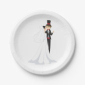 Assiettes En Carton Mariés Dansant (Devant)