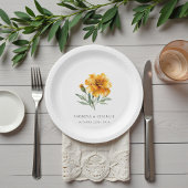 Assiettes En Carton Marigold Wedding Elegant Floral Fall