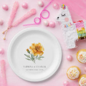 Assiettes En Carton Marigold Wedding Elegant Floral Fall (Fête)