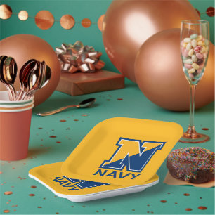 Assiettes En Carton Marine américaine   Marine initiale N