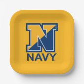 Assiettes En Carton Marine américaine | Marine initiale N (Recto)