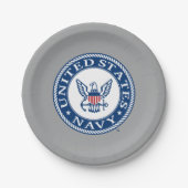 Assiettes En Carton Marine américaine | Navy Alt Emblem (Devant)