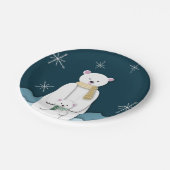 Assiettes En Carton Marine Bleu blanc Polar Ours maman avec Bébé Party (Angle)