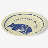 Assiettes En Carton Marine Bleu et crème Armadillo Parti personnalisé (Angle)