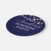 Assiettes En Carton Marine Bleu et String Lumière Surprise Anniversair (Angle)