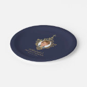 Assiettes En Carton Marine Blue First Holy Communion Boy Photo Faux Go (Angle)