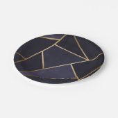 Assiettes En Carton Marine Blue Gold Triangles Géométrique Élégant Cla (Angle)