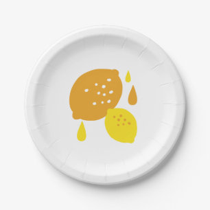 Assiettes En Carton Marine Blue Lemon Art - Refresh Citrus Design