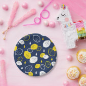 Assiettes En Carton Marine Blue Lemon Art - Refresh Citrus Design (Fête)