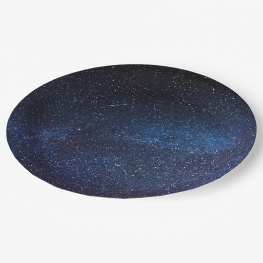 Assiettes En Carton Marine Blue Milkyway Nightsky Galaxy Anniversaire (Angle)