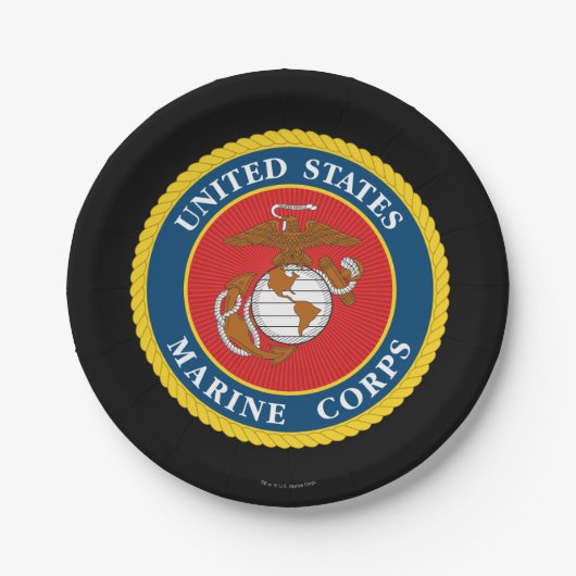 Assiettes En Carton Marine des États-Unis | Marine Corps Seal 1 (Devant)