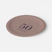 Assiettes En Carton Marine et Mocha | 50 et Fabuleux fête d'anniversai (Angle)