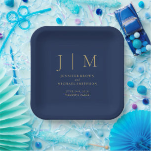 Assiettes En Carton Marine Gold Simple Minimal Formal Modernist