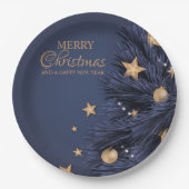 Assiettes En Carton Marine Gold Simple Noël Jour 9" Plaque ronde en pa (Devant)