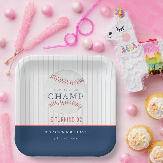 Assiettes En Carton Marine Notre Petit Champ De Baseball N'Importe Que (Fête)