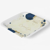 Assiettes En Carton Marine romantique & fleurs blanches or (Angulaire)