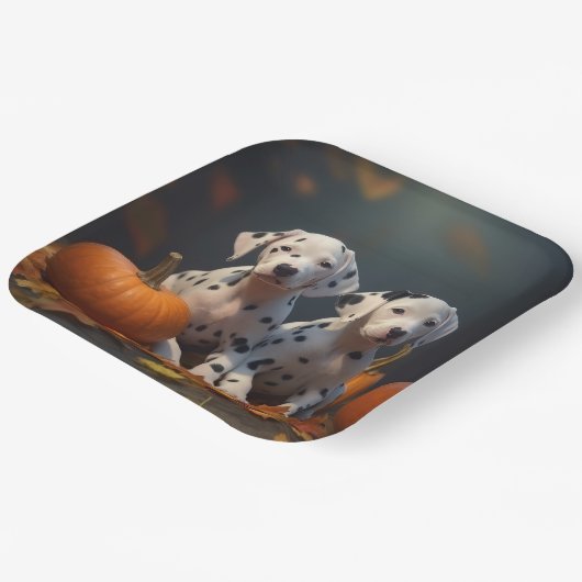 Assiettes En Carton Marionnette dalmate Automne Citrouille délice (Angulaire)