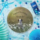 Assiettes En Carton Marionnette dalmate mignonne dans les marguerites (Fête)