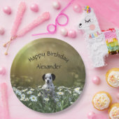 Assiettes En Carton Marionnette dalmate mignonne dans les marguerites (Fête)