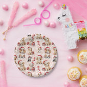 Assiettes En Carton Marionnettes et bas de Noël mignons (Fête)