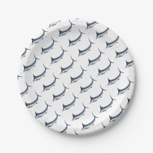Assiettes En Carton Marlin azul-redbubble (Devant)