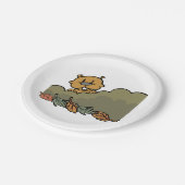 Assiettes En Carton Marmotte De Terre À Travers Les Arbustes D'Automne (Angle)