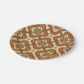 Assiettes En Carton Marocain motif en carreaux - Rust et Tan (Angle)