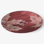 Assiettes En Carton maroon feuille mariage de automne (Angle)