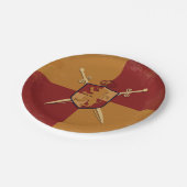 Assiettes En Carton Maroon & Gold Royal Knight Griffin Shield Fête (Angle)