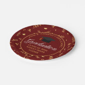 Assiettes En Carton Maroon Graduation Gold Streamers Custom 2025 Party (Angle)