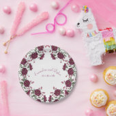 Assiettes En Carton Maroon Rose Wedding (Fête)