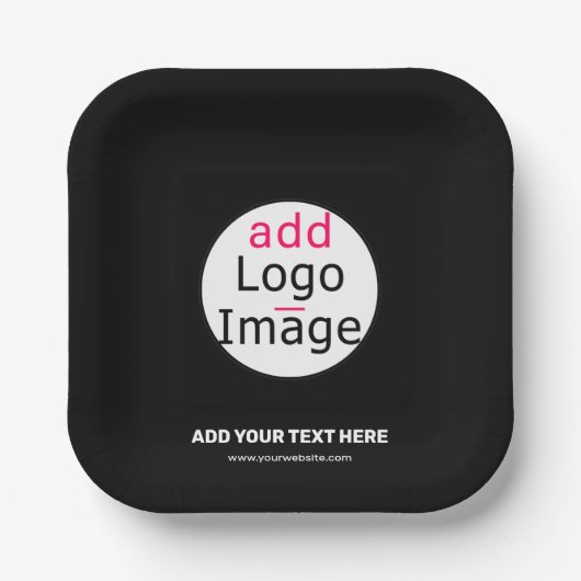 Assiettes En Carton Marque Extravagante sur mesure commerciale Noir (Recto)