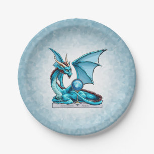 Assiettes En Carton Mars Dragon de Pierre de naissance : Aquamarine