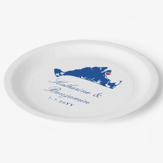Assiettes En Carton Martha's Vineyard Oak Bluffs Mariage (Angle)