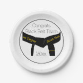 Assiettes En Carton Martial Arts Black Belt Test Party Félicitations (Devant)